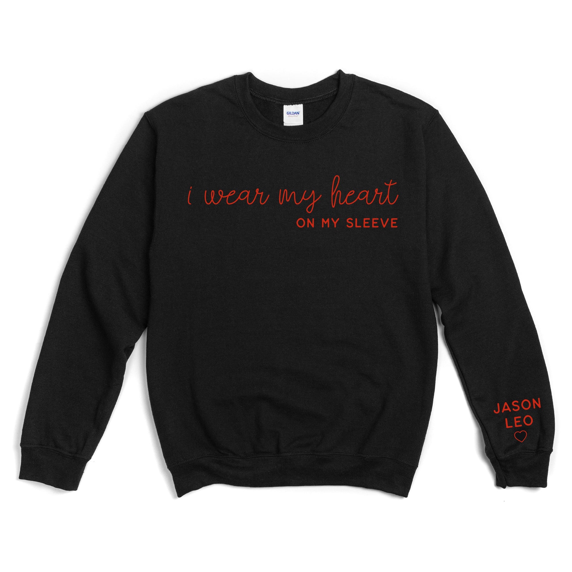 Cuddle Sleep Dream Heart on My Sleeve | Black Sweatshirt