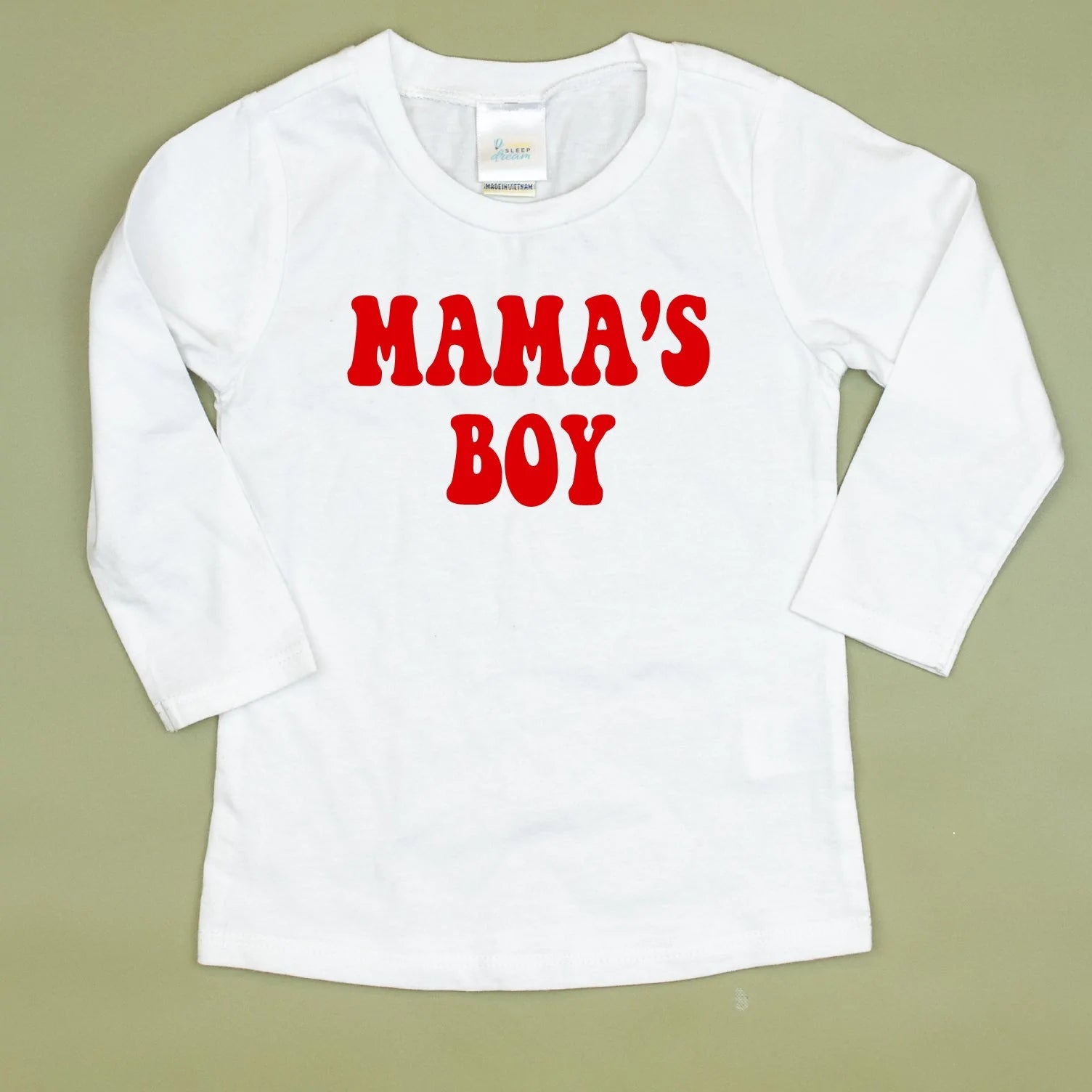 Cuddle Sleep Dream Baby & Toddler Tops Red Mama's Boy | White Tshirt