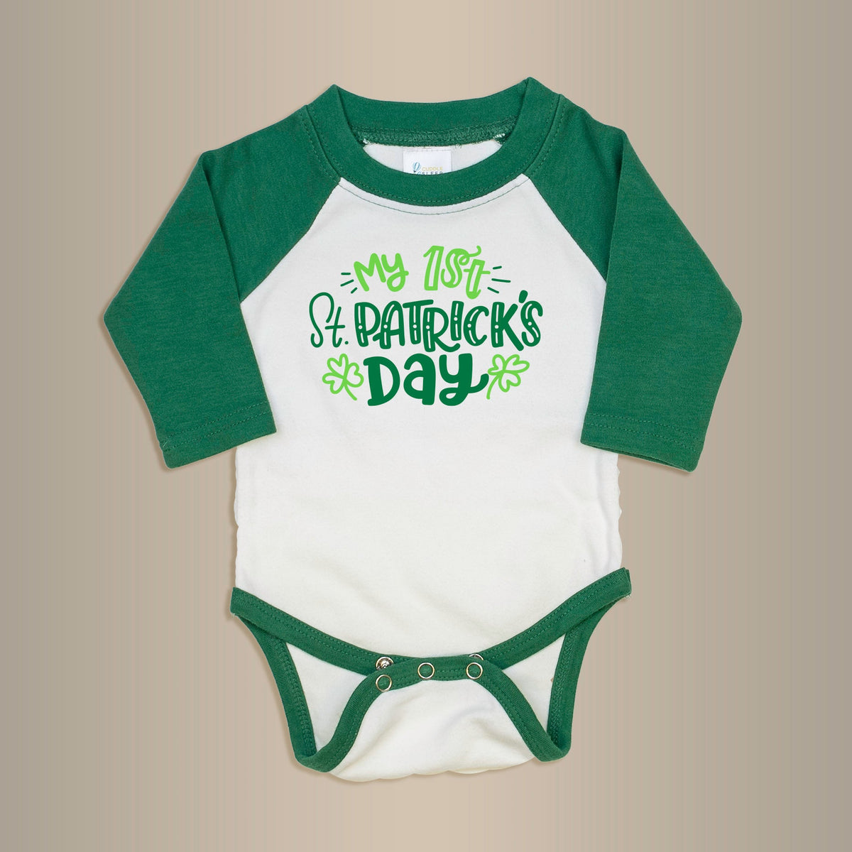 Cuddle Sleep Dream 1st St. Patrick&#39;s Day on Green Raglan