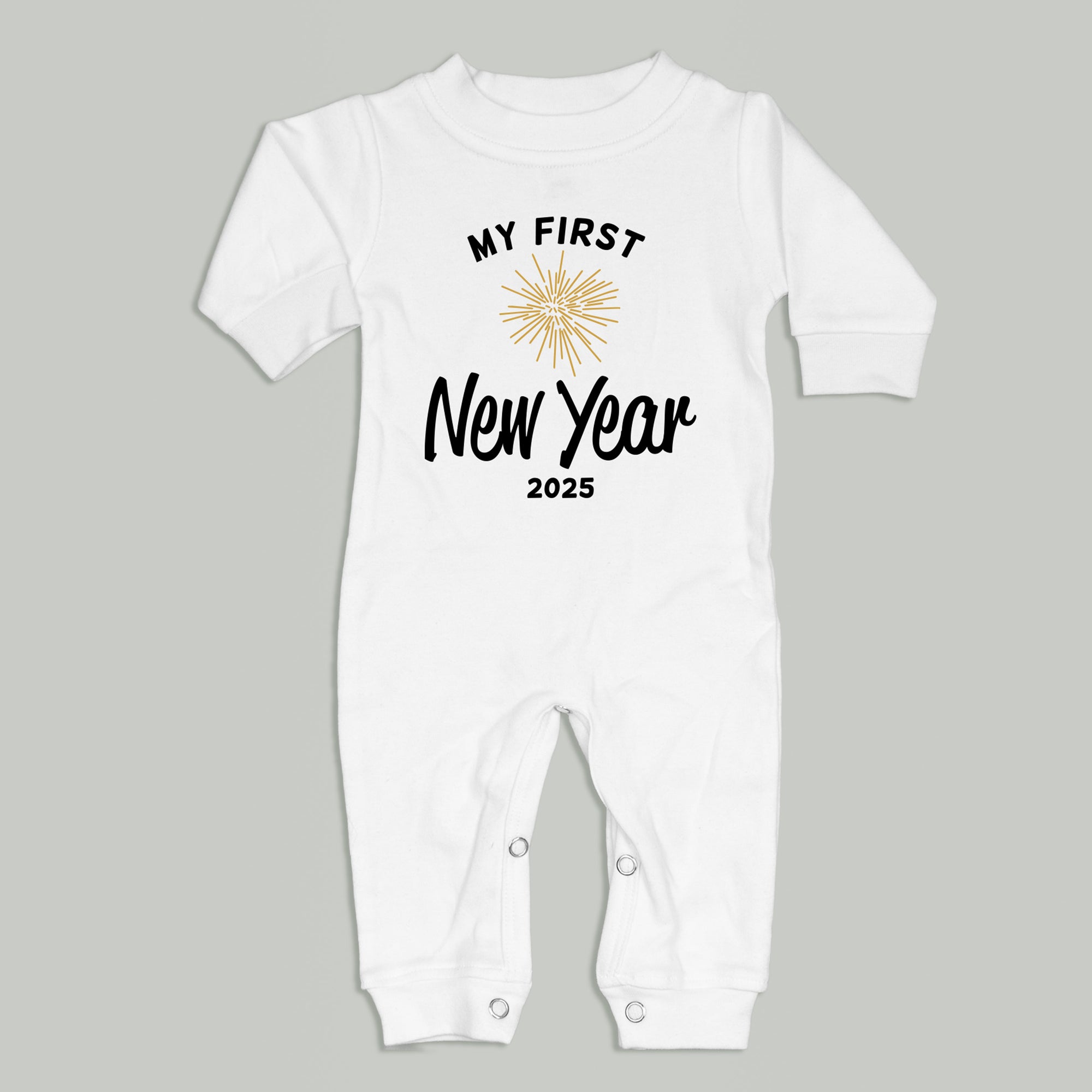 My First New Year w/ Firework | White Long Romper