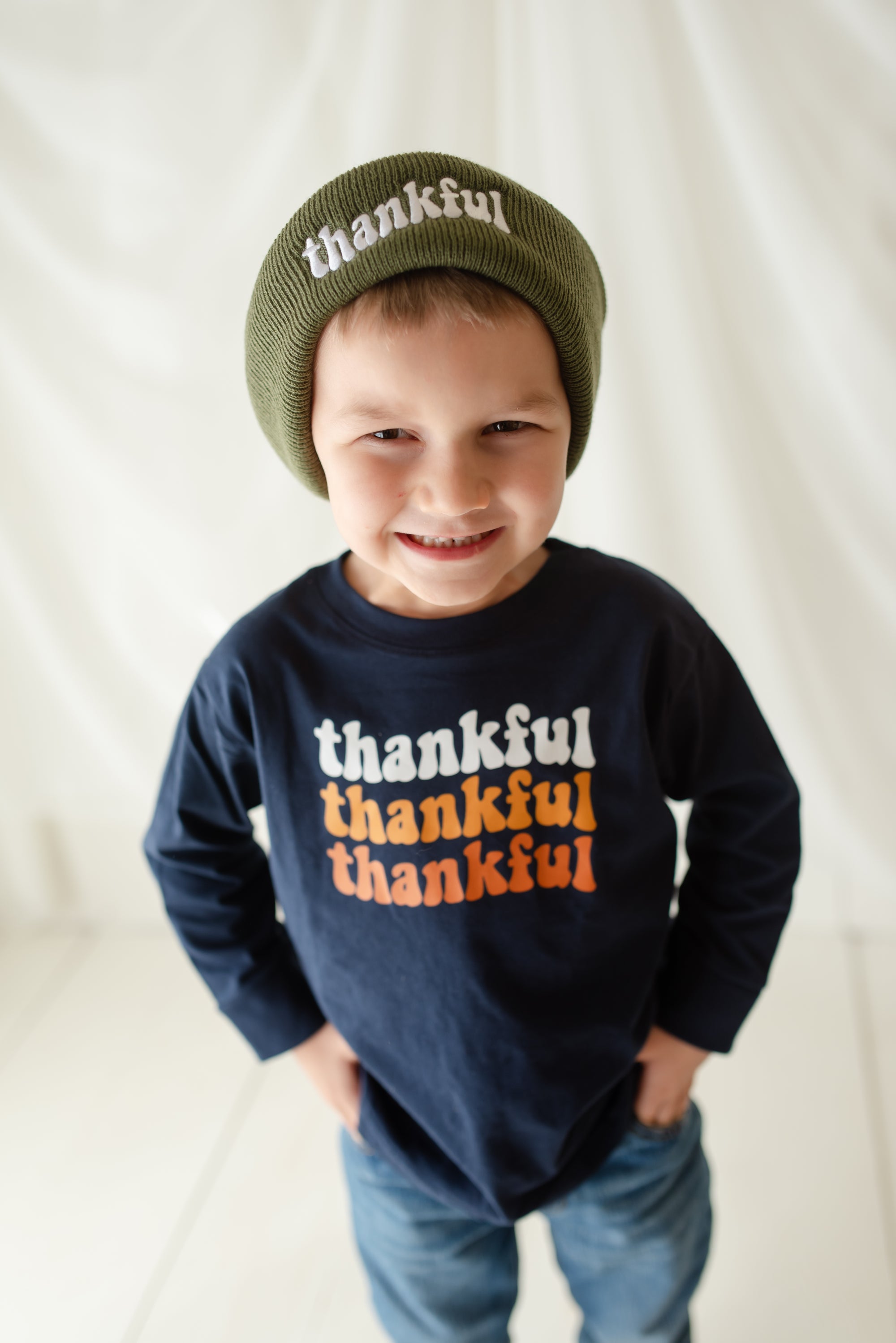 Thankful Thankful Thankful | Navy Tshirt