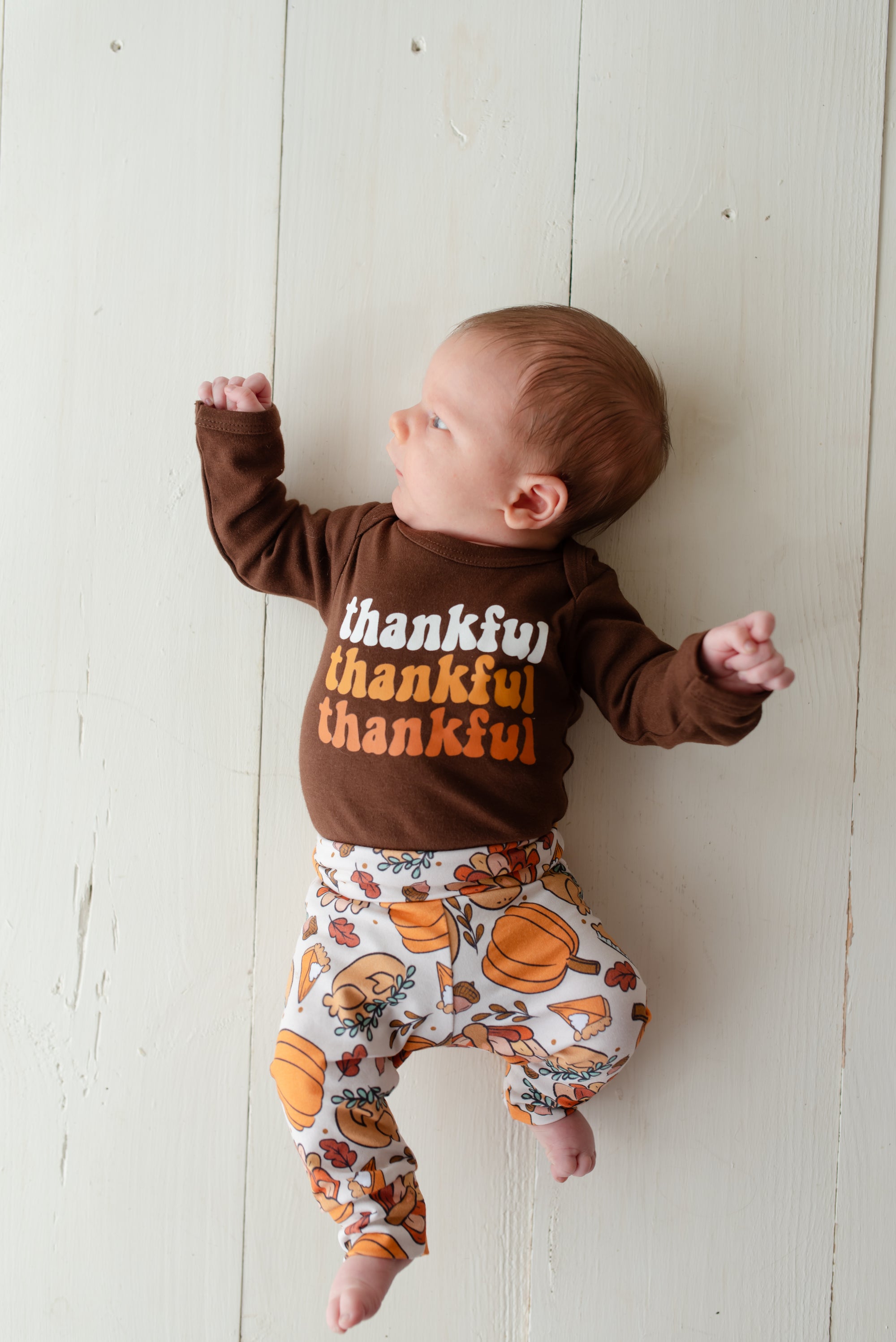 Cuddle Sleep Dream Thankful Thankful Thankful | Brown Bodysuit