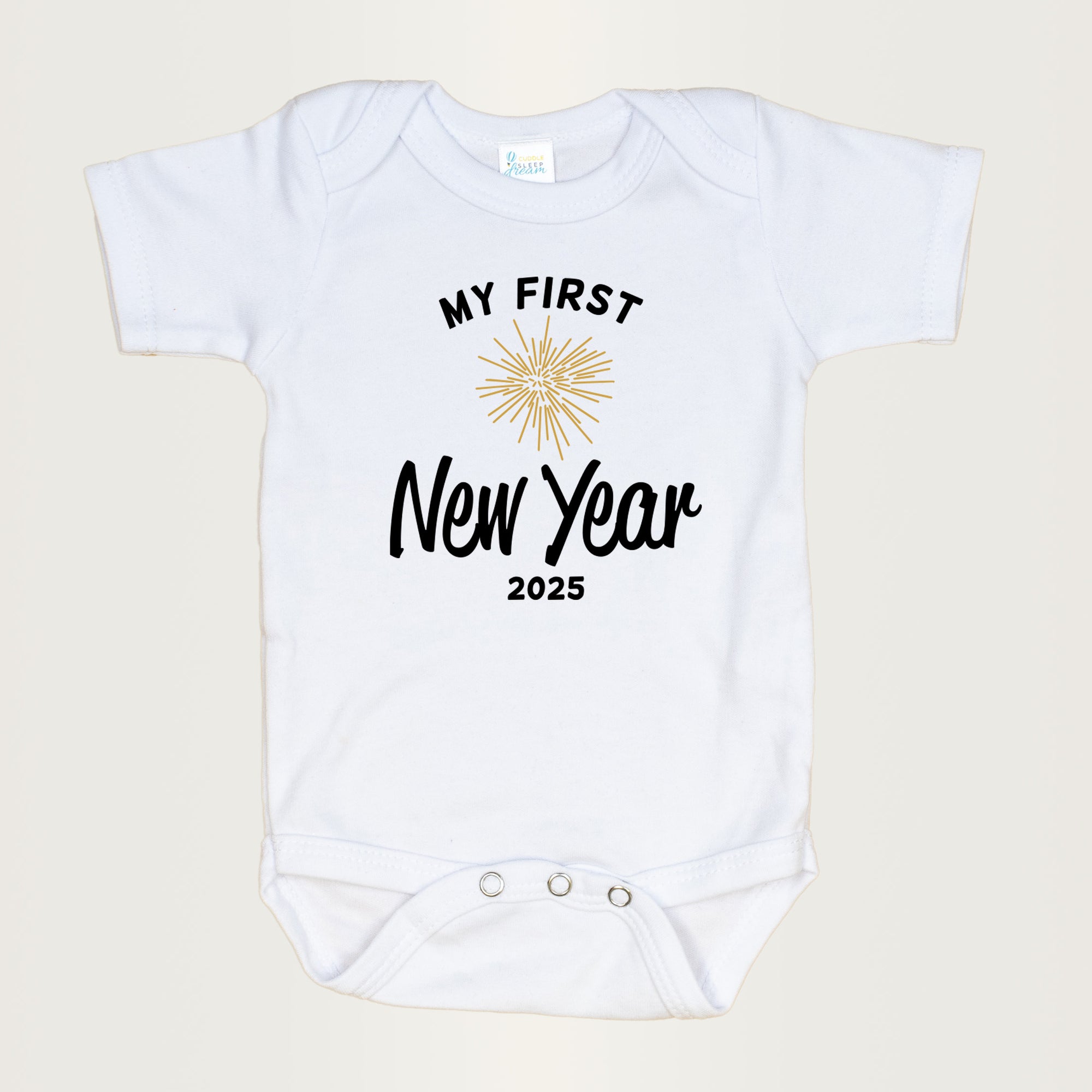 My First New Year w/ Firework | White Bodysuit