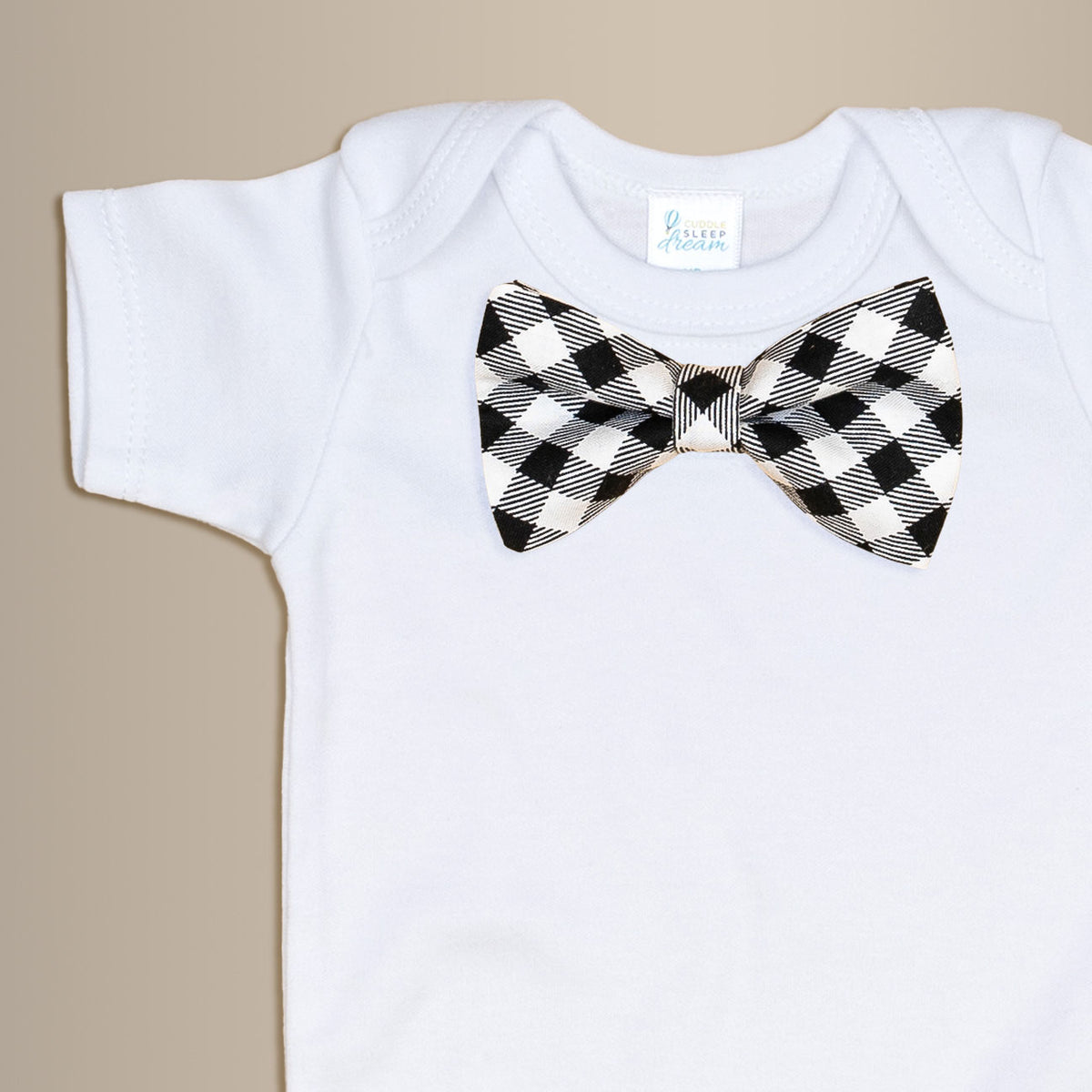 Cuddle Sleep Dream Bowtie Bodysuit Black/White Buffalo Bowtie Bodysuit