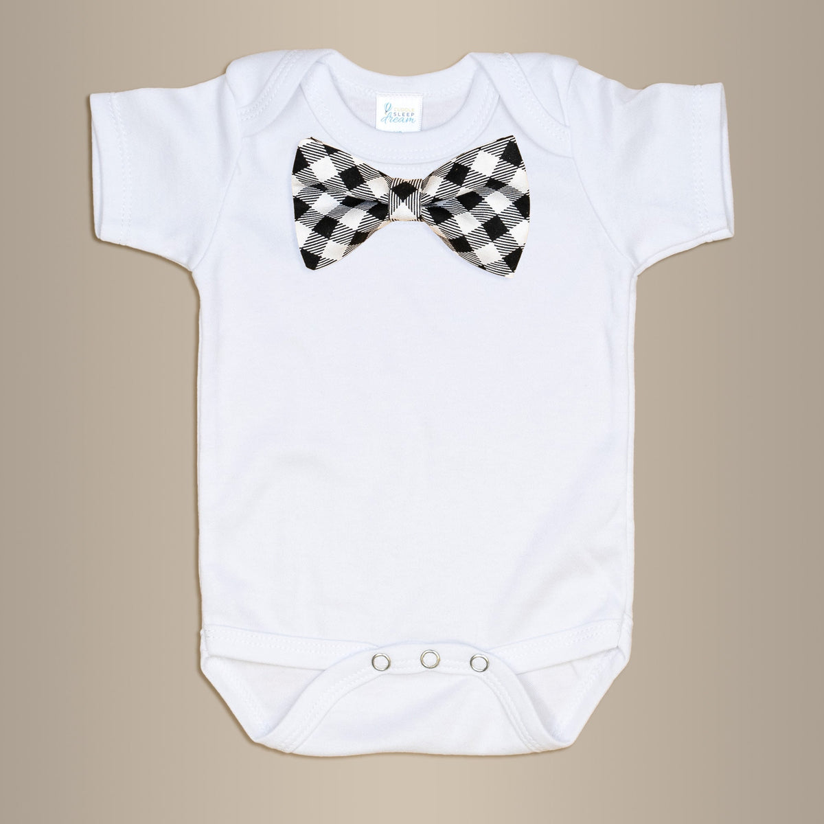 Cuddle Sleep Dream Bowtie Bodysuit Black/White Buffalo Bowtie Bodysuit