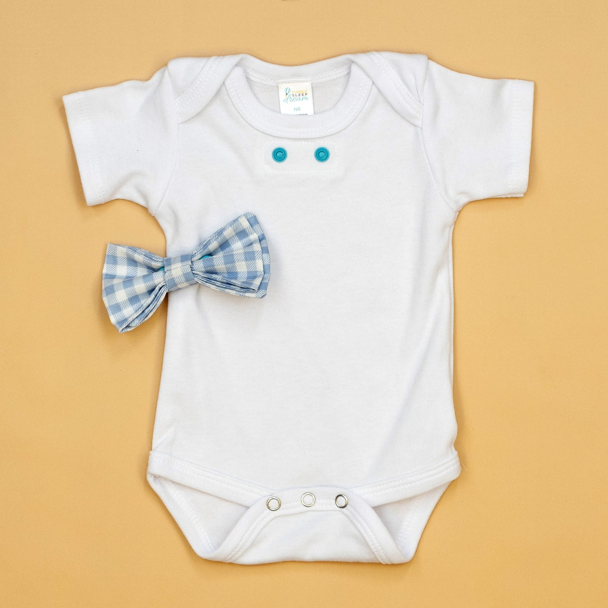Cuddle Sleep Dream Bowtie Bodysuit Cloud Check Bowtie Bodysuit