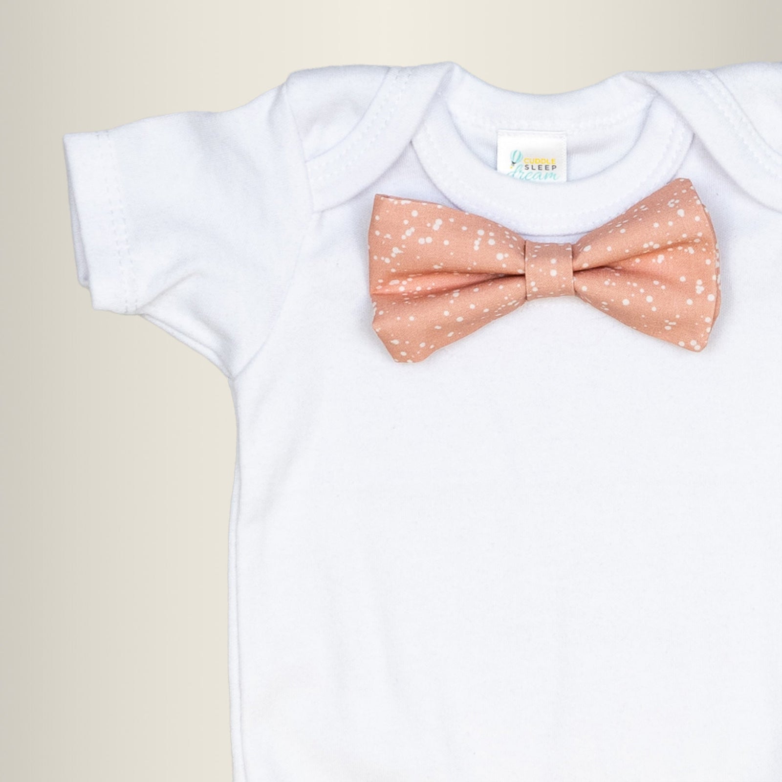 Cuddle Sleep Dream Bowtie Bodysuit Coral Speckle Bowtie Bodysuit