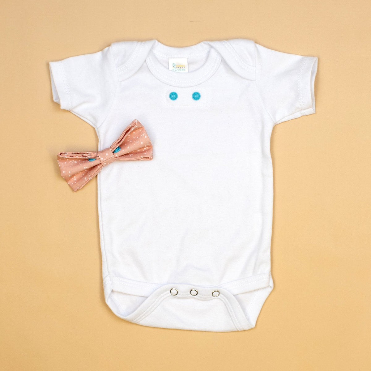Cuddle Sleep Dream Bowtie Bodysuit Coral Speckle Bowtie Bodysuit