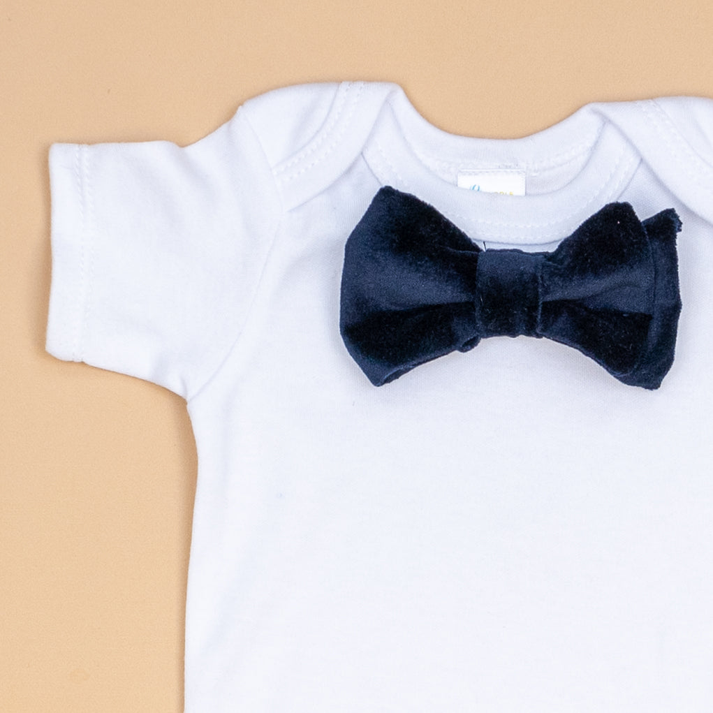 Cuddle Sleep Dream Bowtie Bodysuit Dark Blue Velvet Bowtie Bodysuit