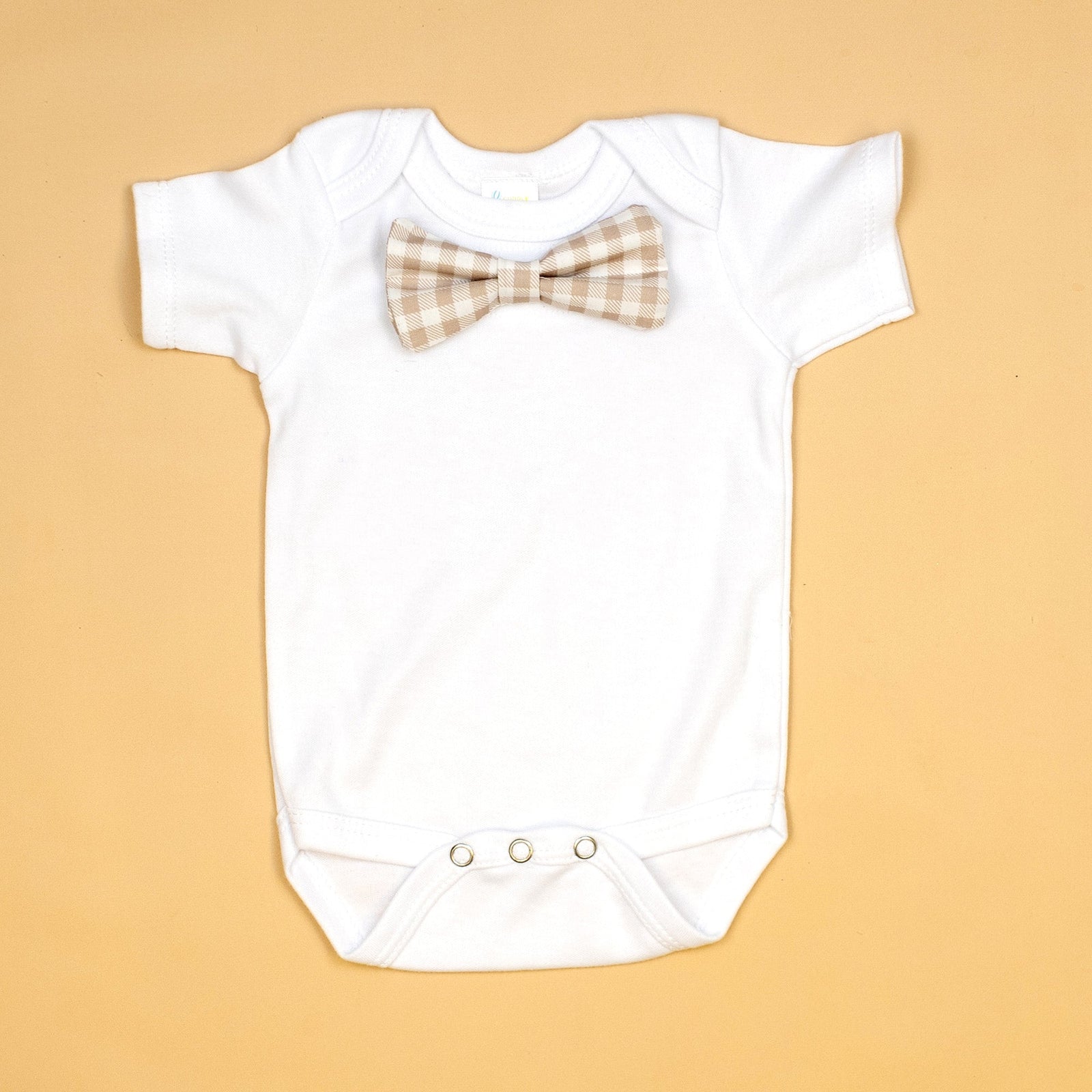 Cuddle Sleep Dream Bowtie Bodysuit Fawn Check Bowtie Bodysuit