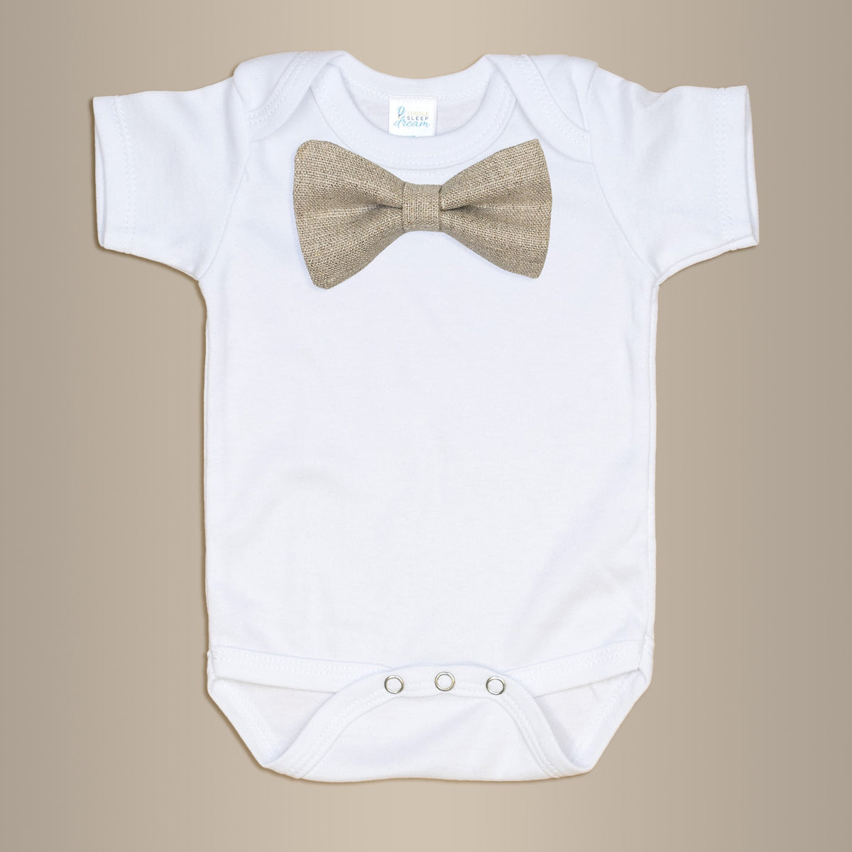 Cuddle Sleep Dream Bowtie Bodysuit Natural Linen Bowtie Bodysuit