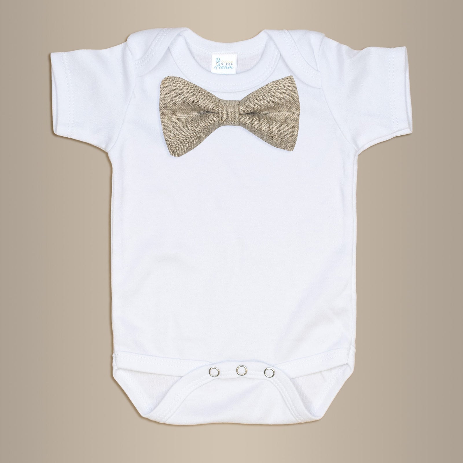 Cuddle Sleep Dream Bowtie Bodysuit Natural Linen Bowtie Bodysuit