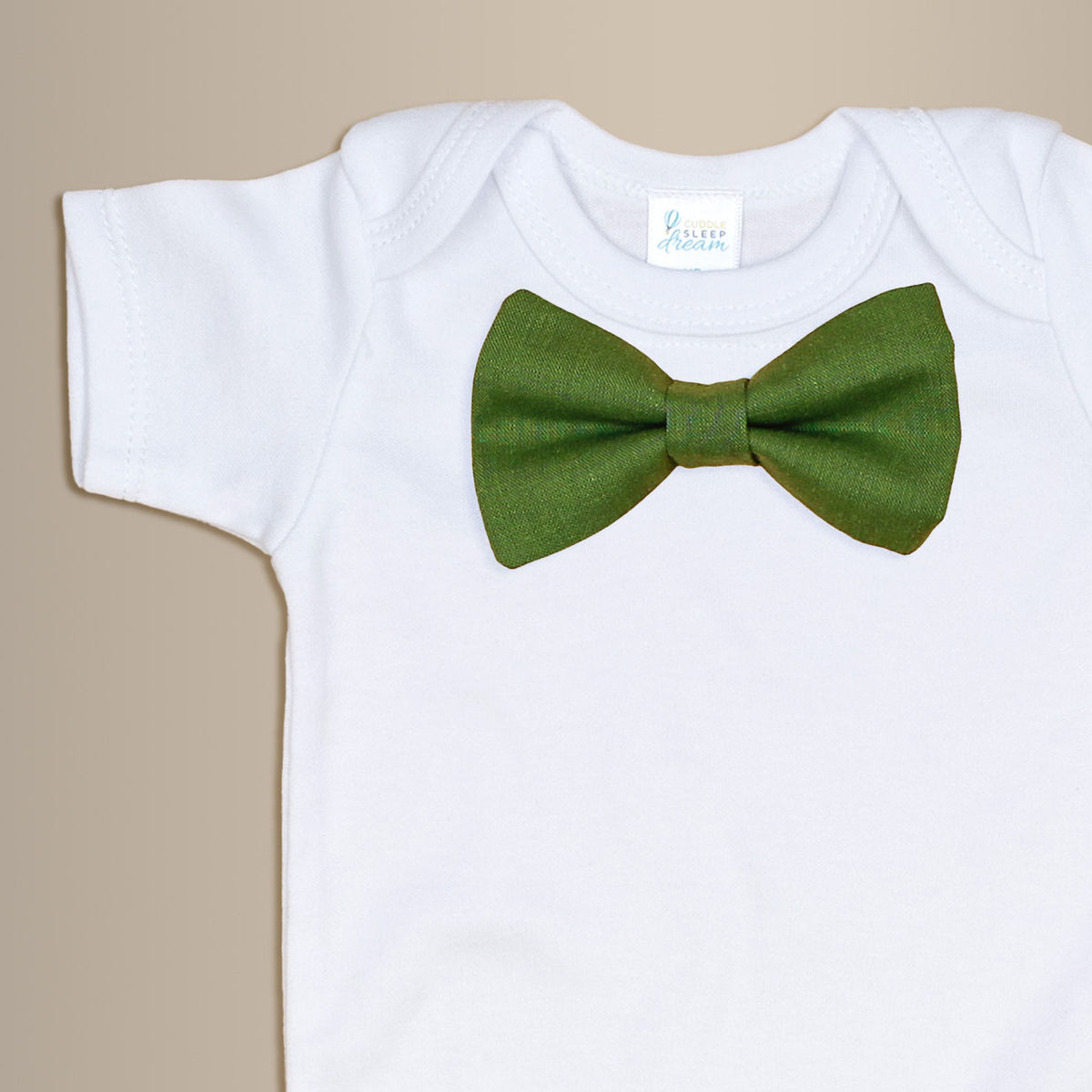 Cuddle Sleep Dream Bowtie Bodysuit Olive Solid Bowtie Bodysuit