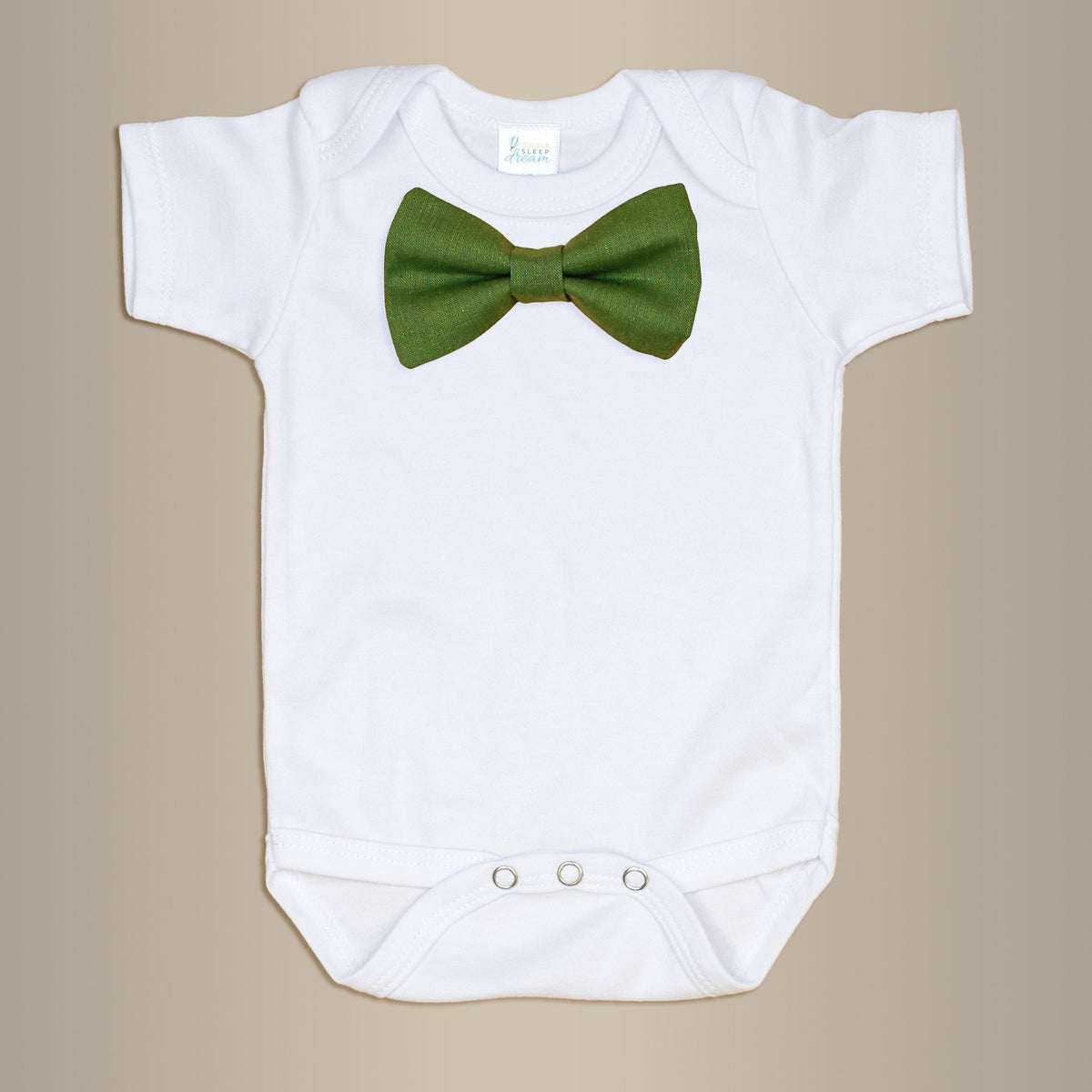 Cuddle Sleep Dream Bowtie Bodysuit Olive Solid Bowtie Bodysuit