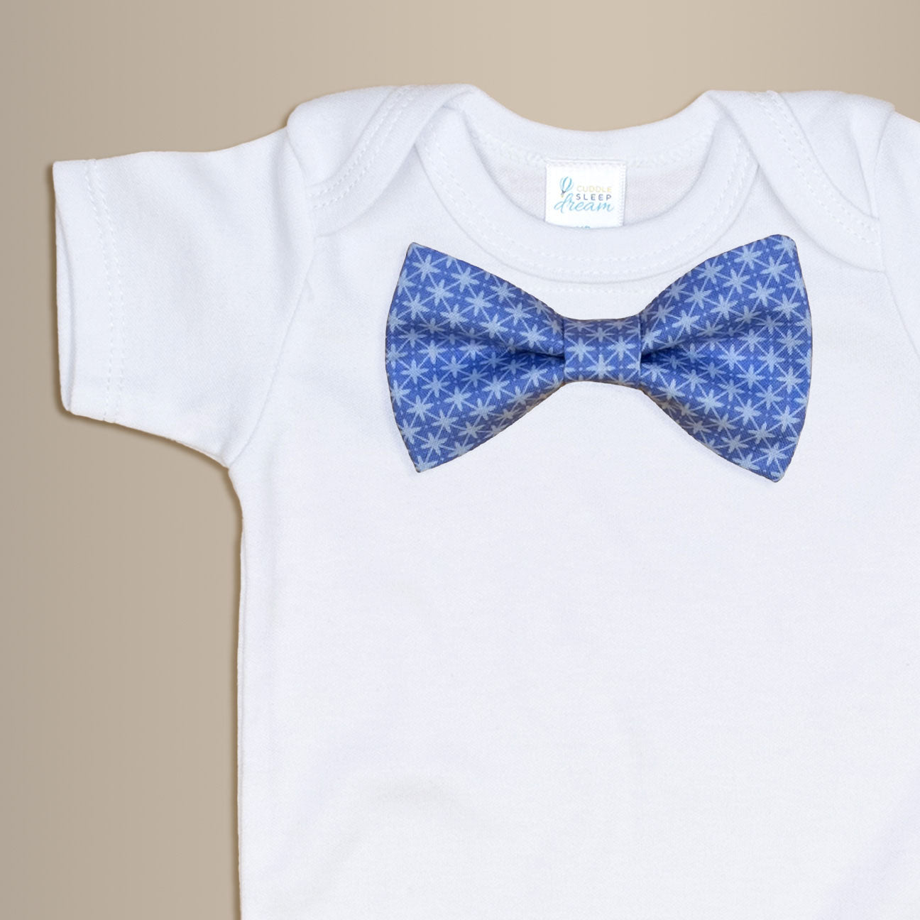 Cuddle Sleep Dream Bowtie Bodysuit Periwinkle Geometric Bowtie Bodysuit