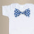 Cuddle Sleep Dream Bowtie Bodysuit Royal Blue Check Bowtie Bodysuit