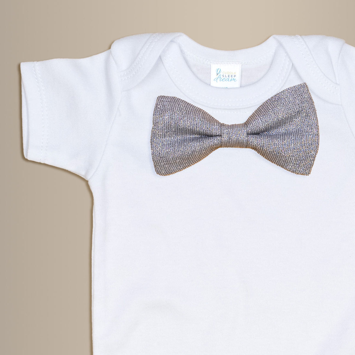 Cuddle Sleep Dream Bowtie Bodysuit Silver Shimmer Bowtie Bodysuit