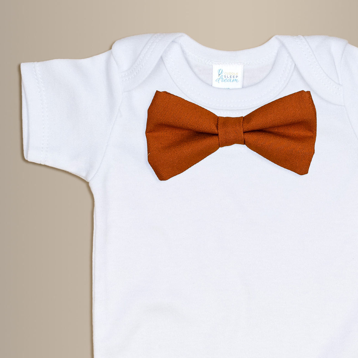 Cuddle Sleep Dream Bowtie Bodysuit Solid Burnt Orange Bowtie Bodysuit
