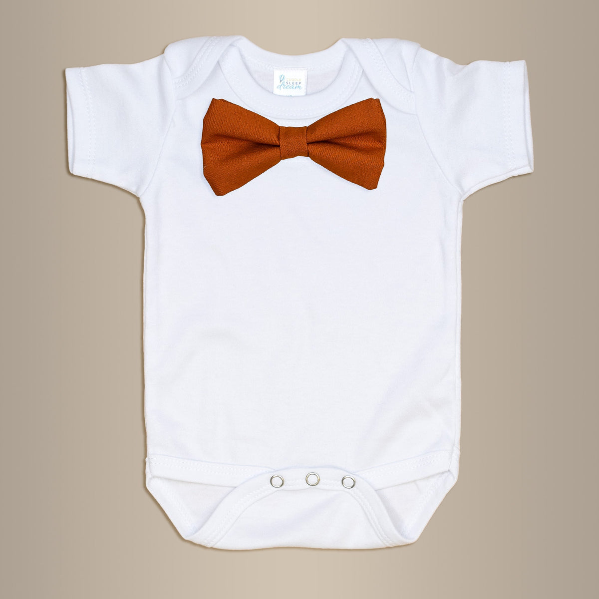 Cuddle Sleep Dream Bowtie Bodysuit Solid Burnt Orange Bowtie Bodysuit