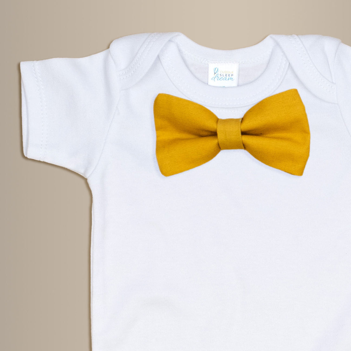 Cuddle Sleep Dream Bowtie Bodysuit Solid Mustard Bowtie Bodysuit