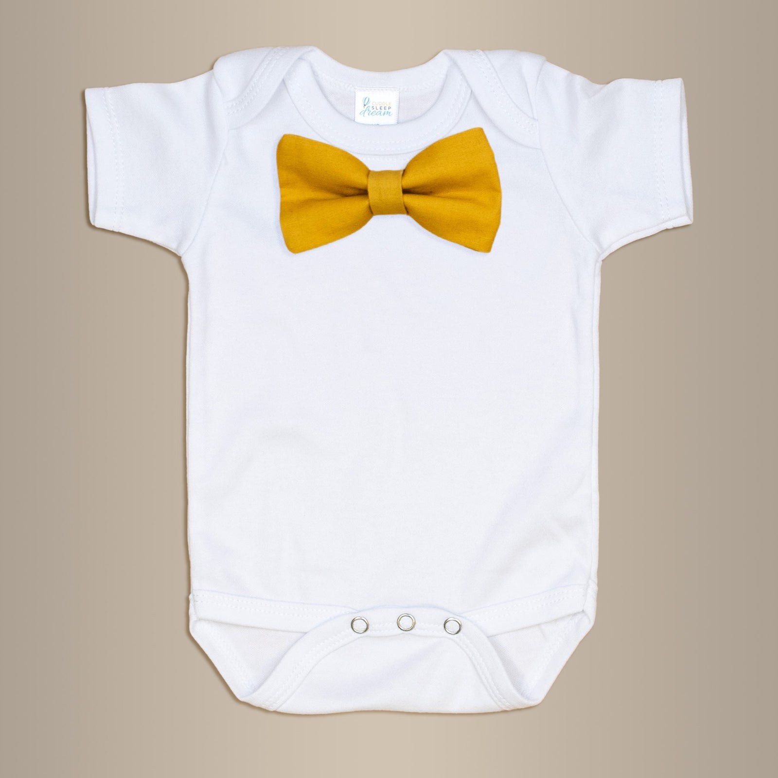 Cuddle Sleep Dream Bowtie Bodysuit Solid Mustard Bowtie Bodysuit