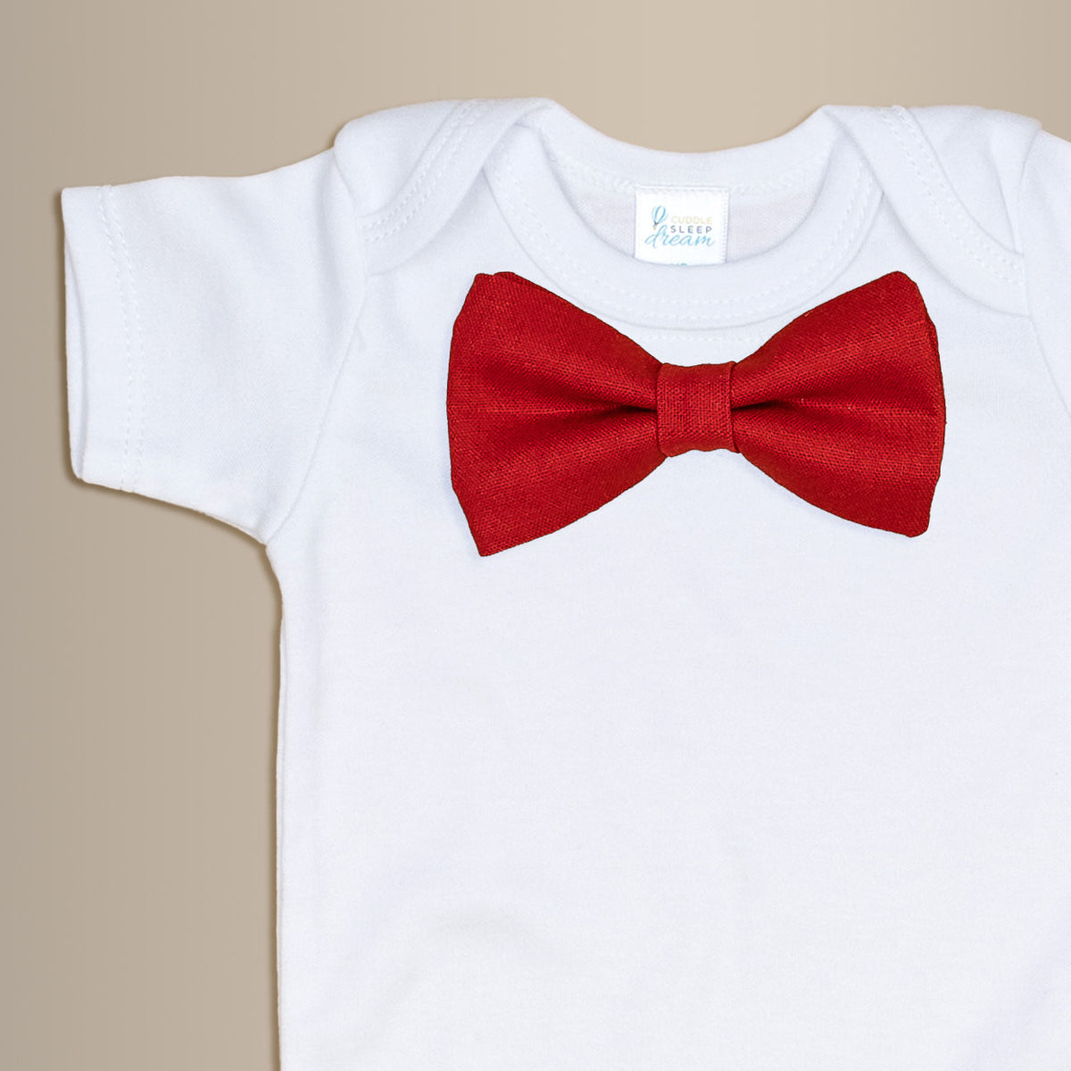 Cuddle Sleep Dream Bowtie Bodysuit Solid Red Bowtie Bodysuit