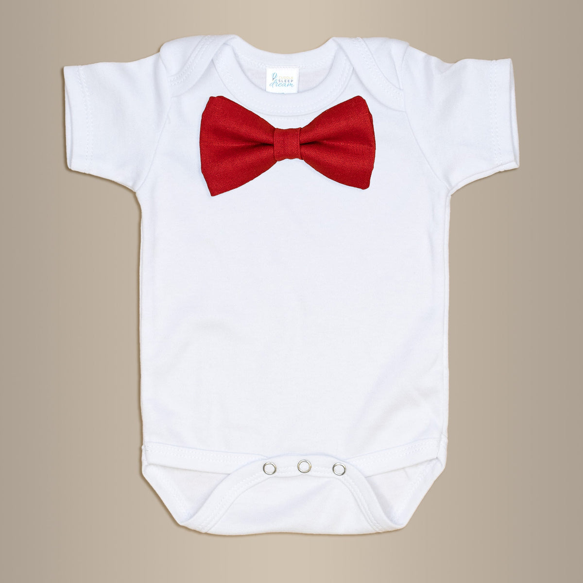 Cuddle Sleep Dream Bowtie Bodysuit Solid Red Bowtie Bodysuit