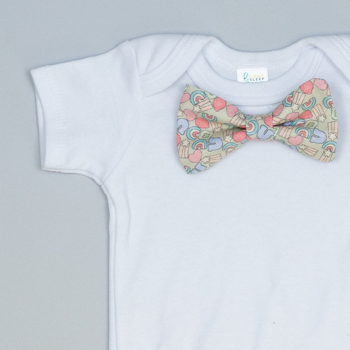Cuddle Sleep Dream Bowtie Bodysuit St Pats Marshmallow Bowtie Bodysuit