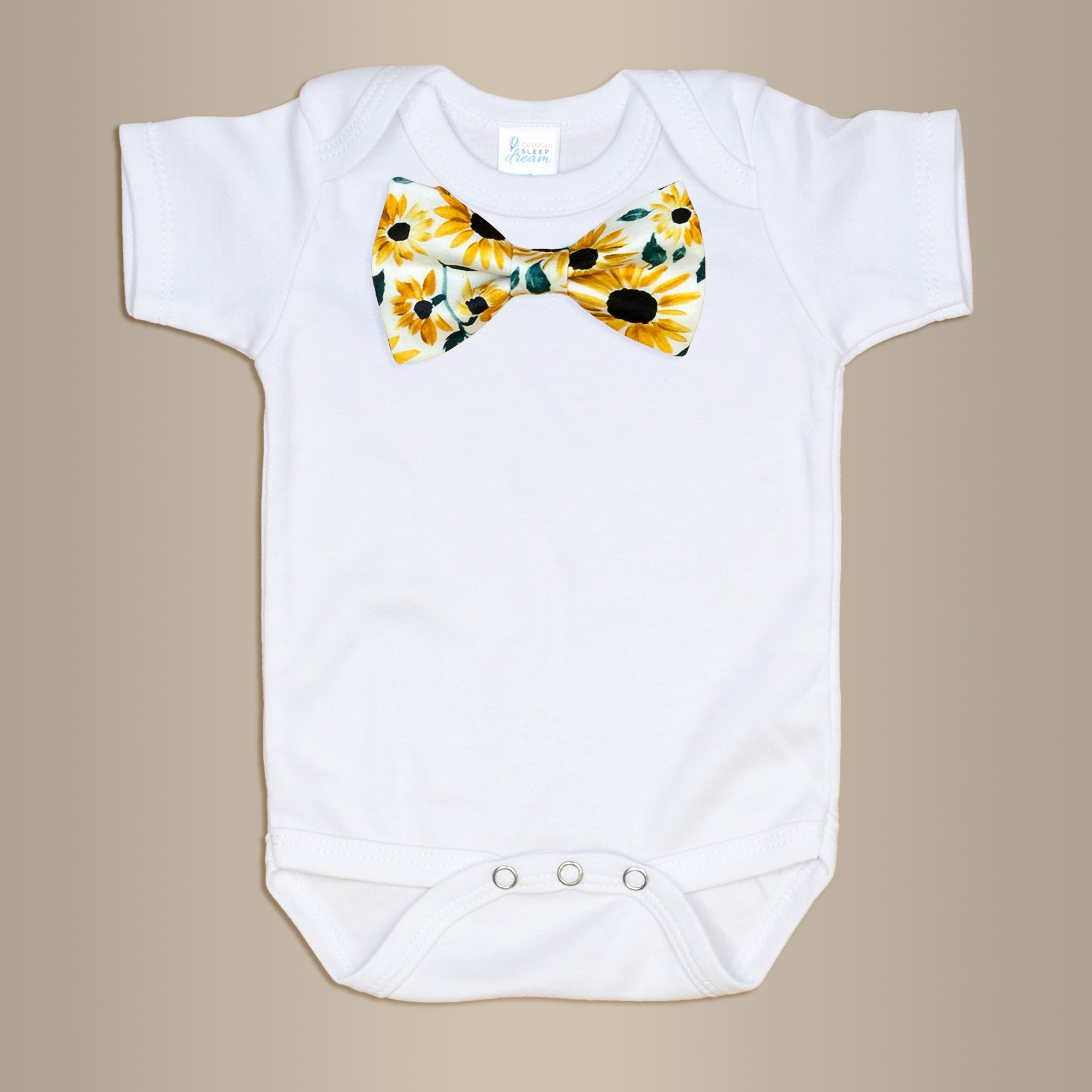 Cuddle Sleep Dream Bowtie Bodysuit Sunflower Bowtie Bodysuit