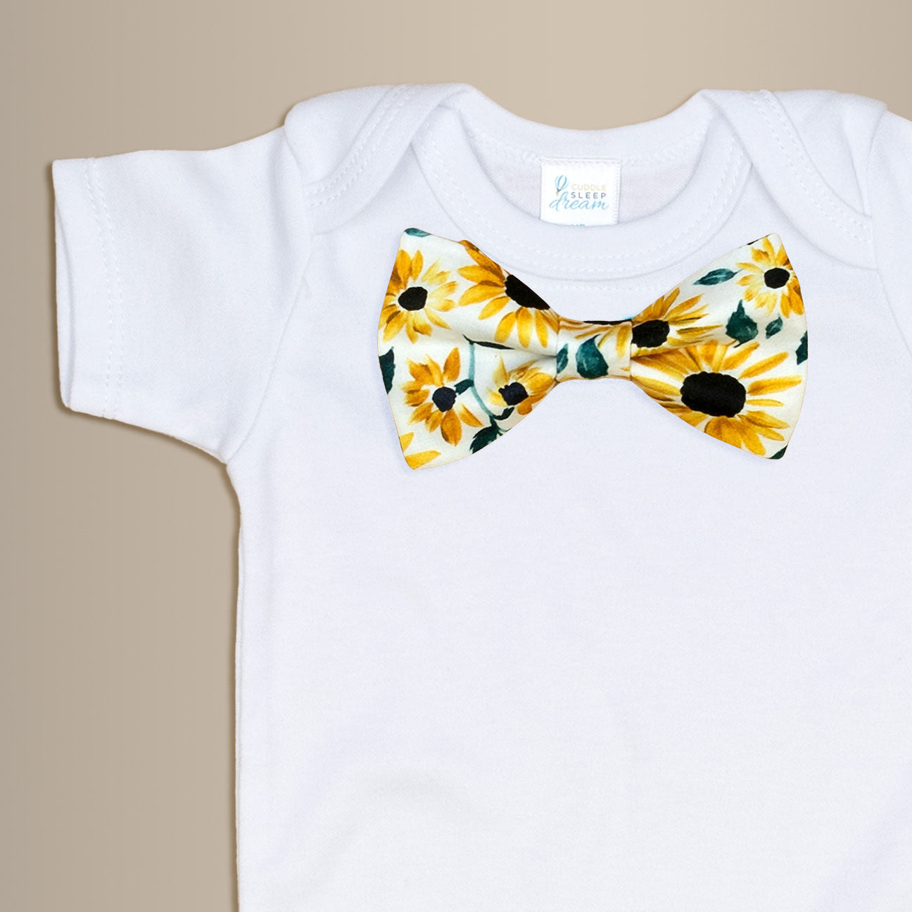 Cuddle Sleep Dream Bowtie Bodysuit Sunflower Bowtie Bodysuit