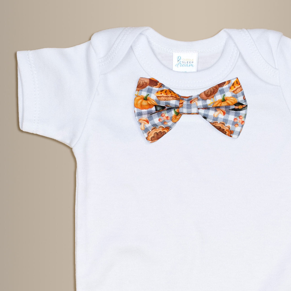 Cuddle Sleep Dream Bowtie Bodysuit Thanksgiving Check Bowtie Bodysuit