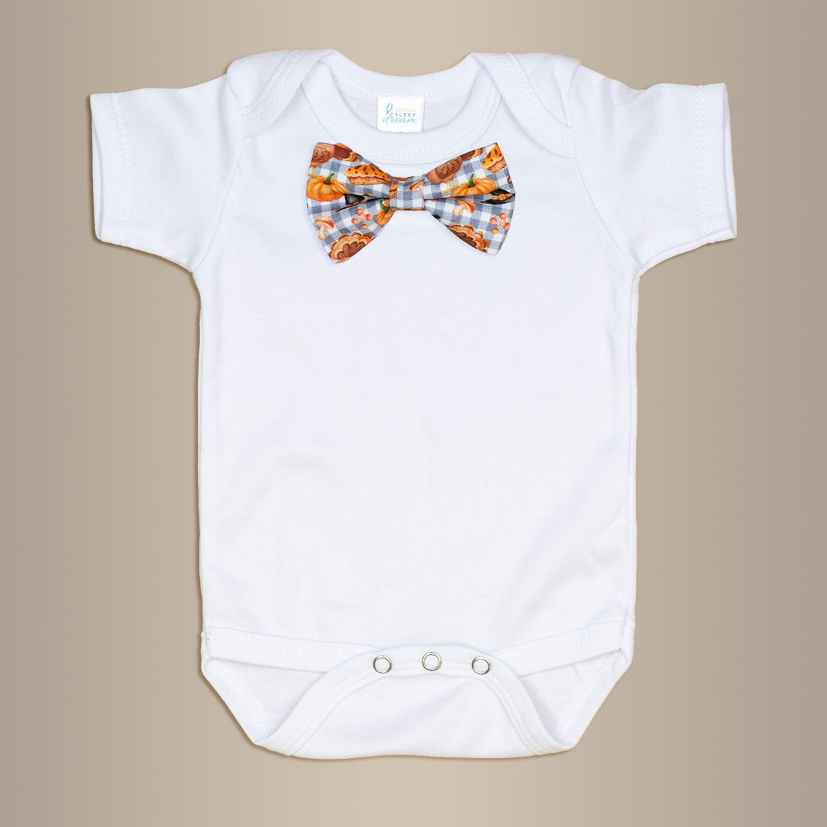 Cuddle Sleep Dream Bowtie Bodysuit Thanksgiving Check Bowtie Bodysuit