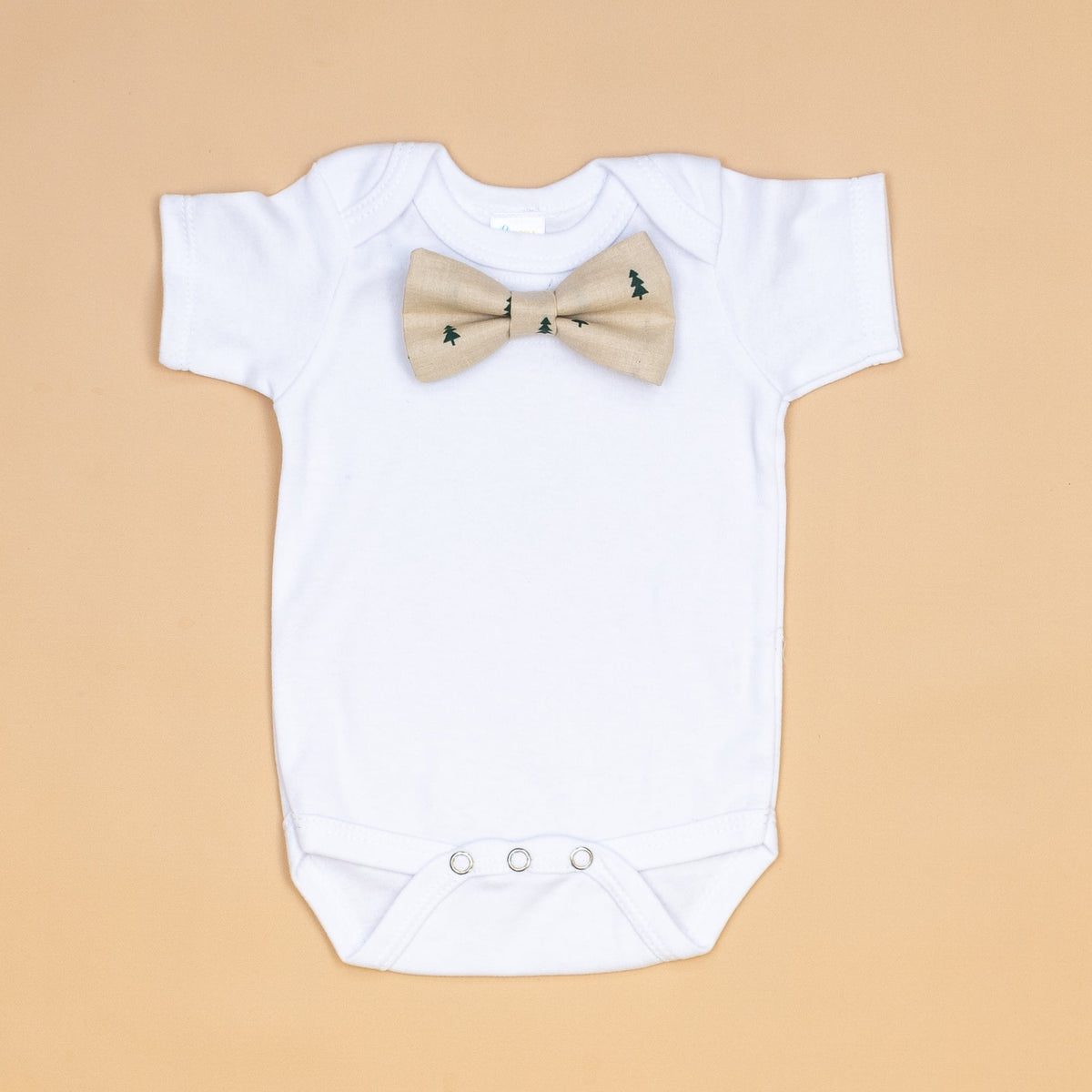 Cuddle Sleep Dream Bowtie Bodysuit Tiny Trees in Natural Bowtie Bodysuit