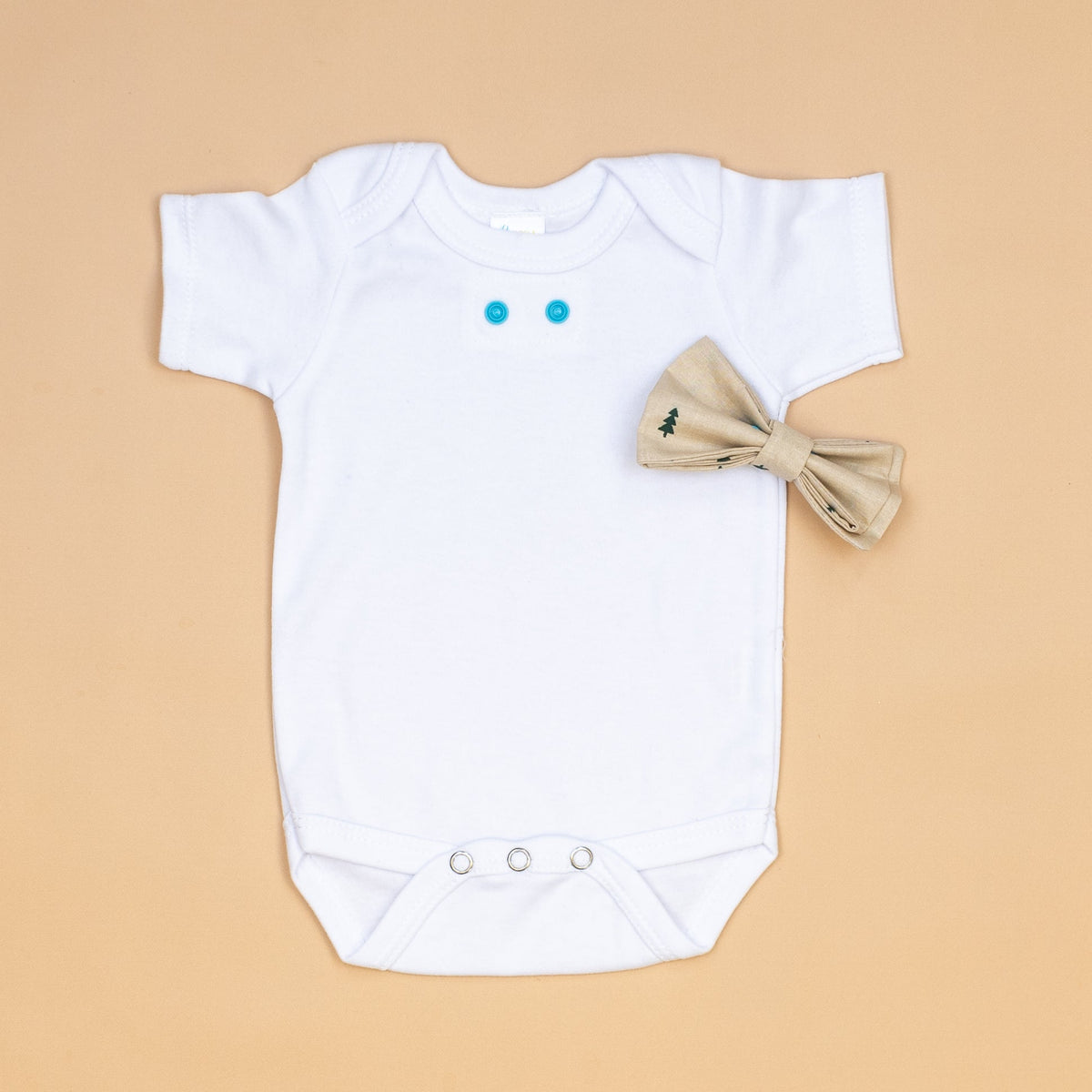 Cuddle Sleep Dream Bowtie Bodysuit Tiny Trees in Natural Bowtie Bodysuit