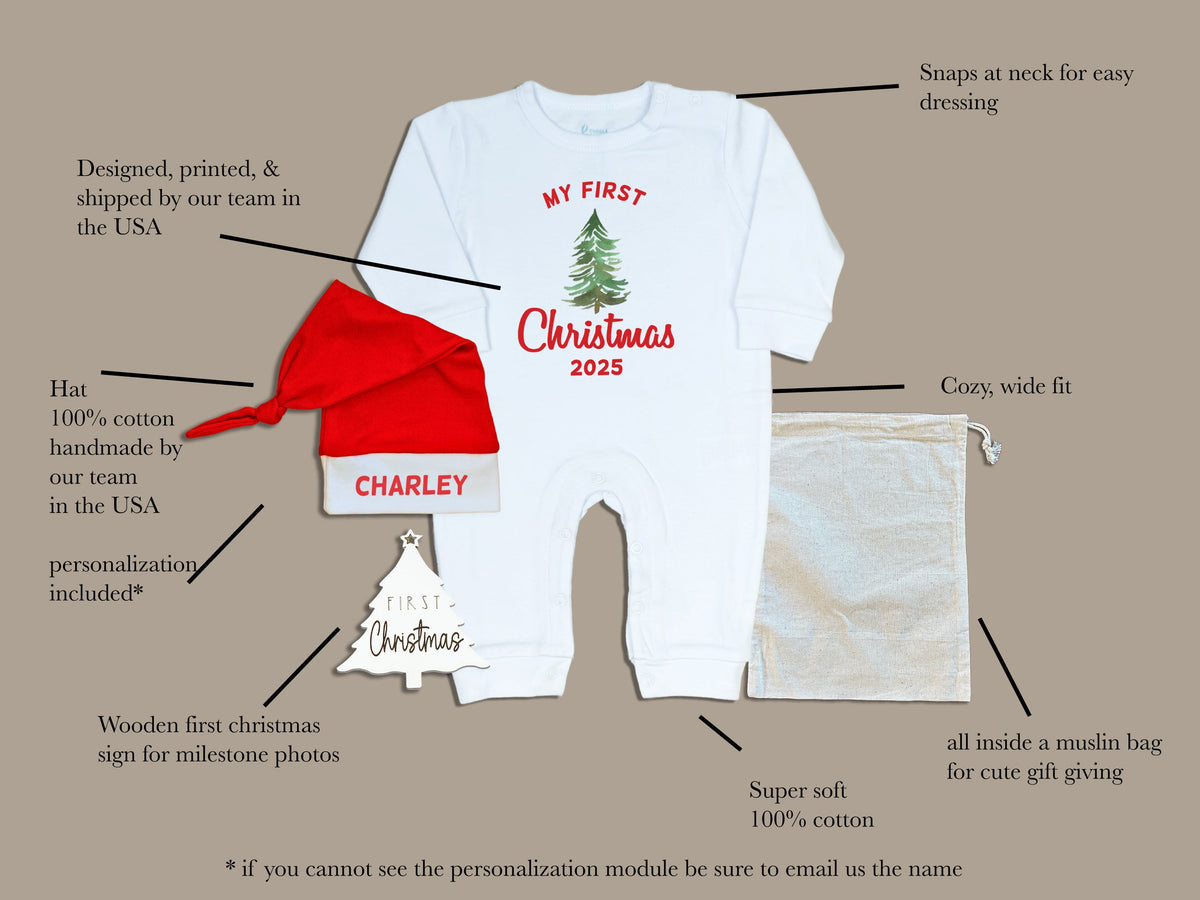 Cuddle Sleep Dream Romper Baby&#39;s 1st Christmas | Gift Bundle