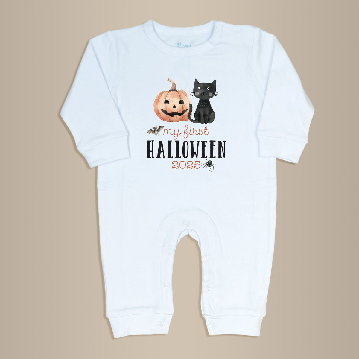 Cuddle Sleep Dream 0-3m Baby&#39;s 1st Halloween | White Long Romper