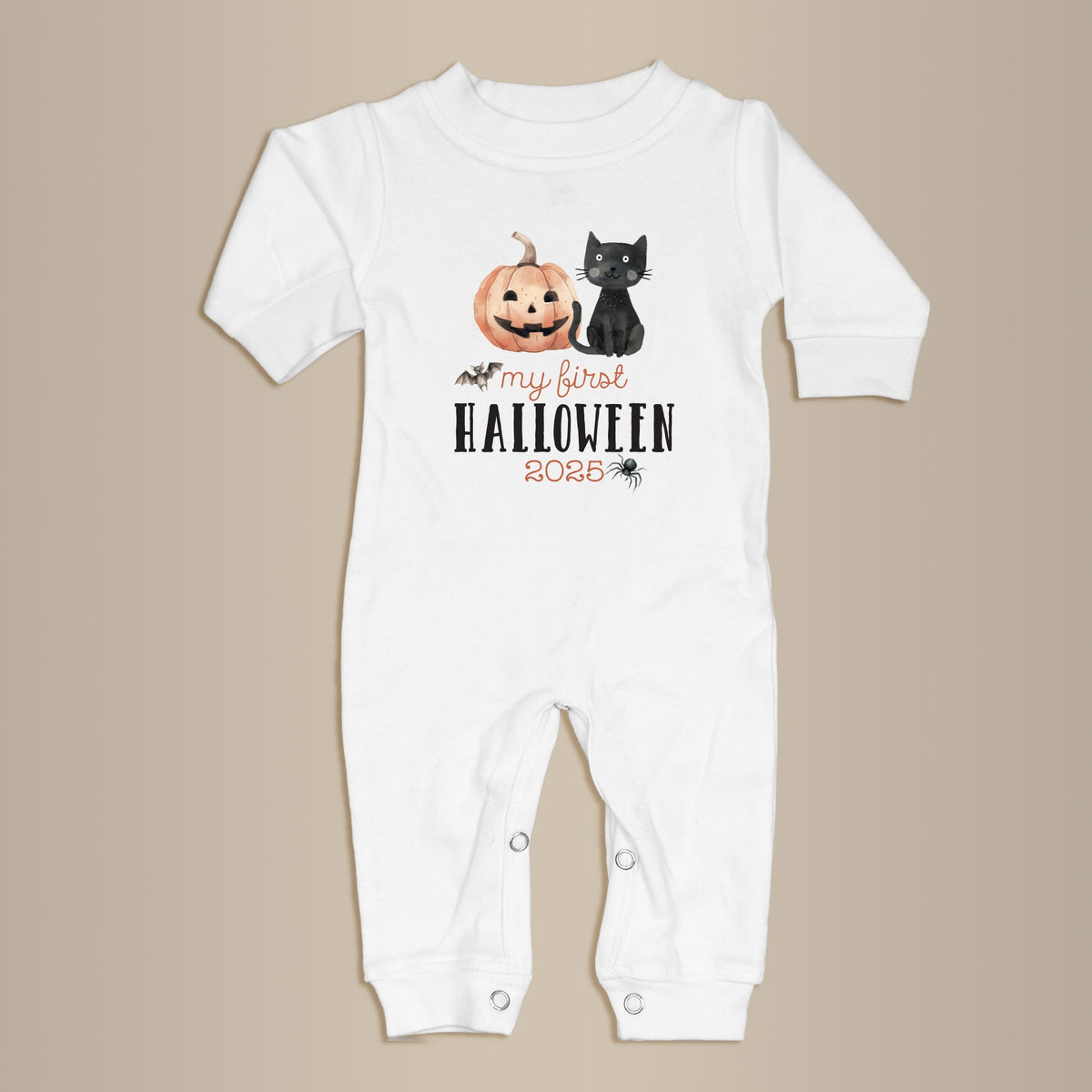 Cuddle Sleep Dream Baby&#39;s 1st Halloween | White Long Romper