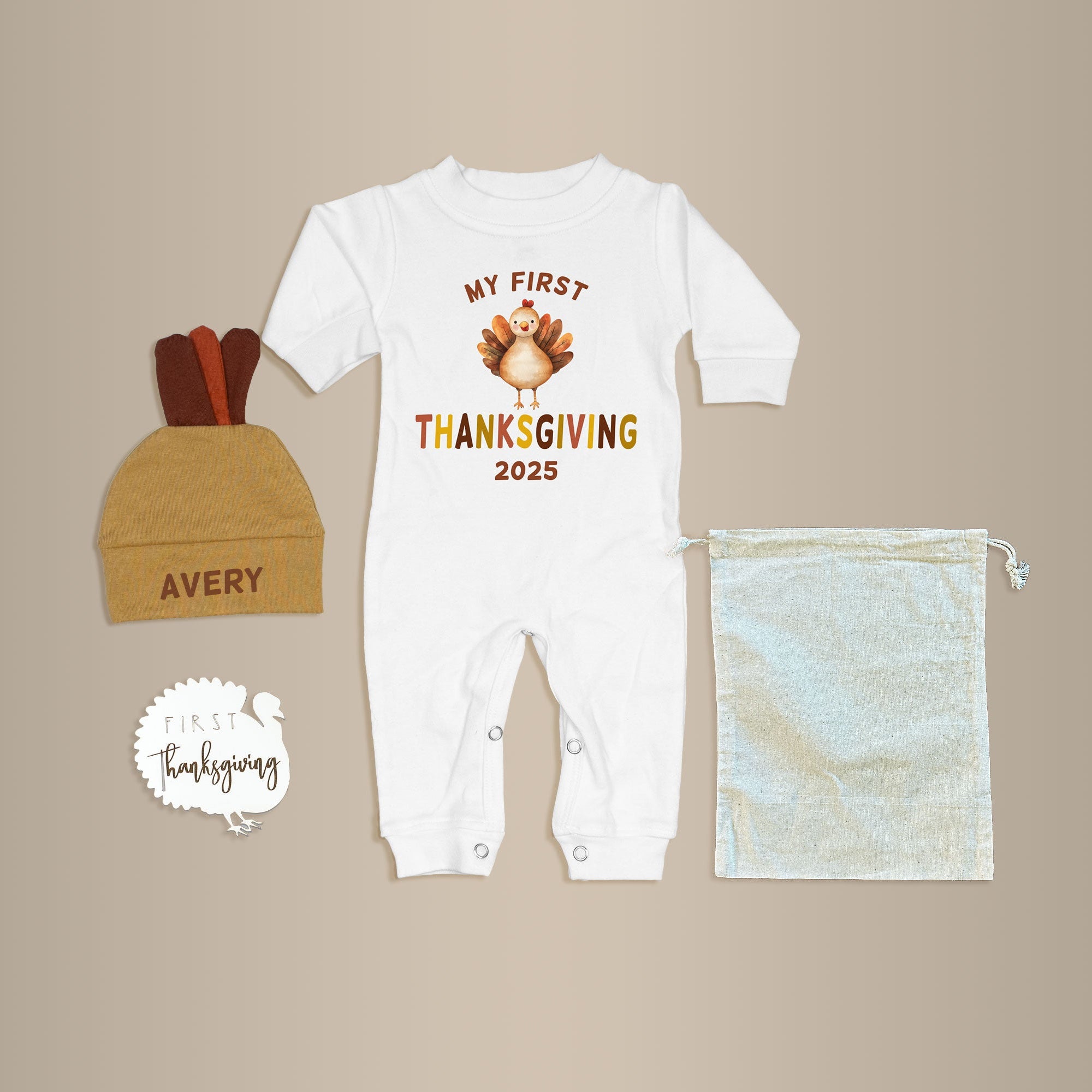 Cuddle Sleep Dream Romper Baby's 1st Thanksgiving | Gift Bundle