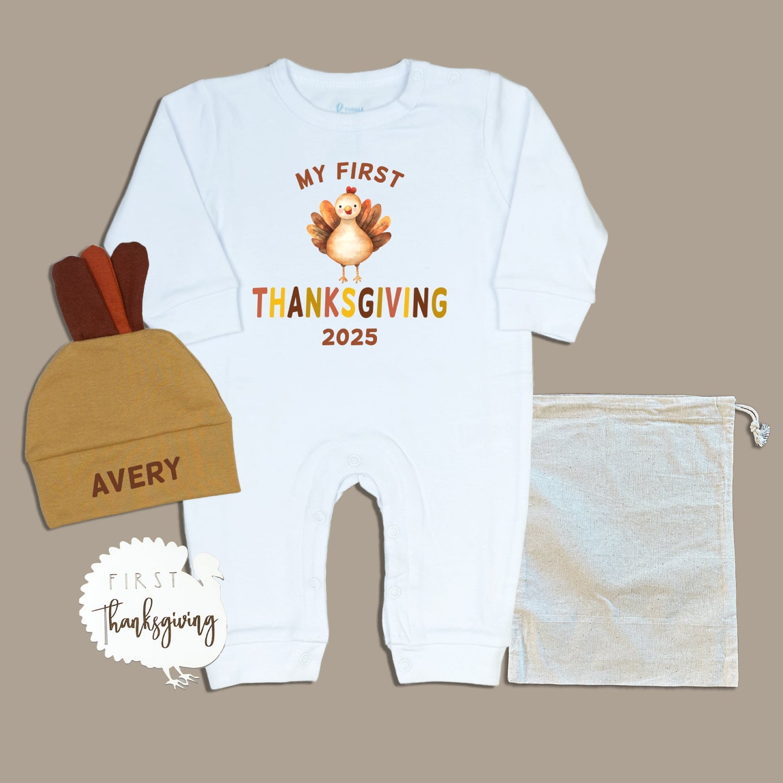 Cuddle Sleep Dream Romper Baby's 1st Thanksgiving | Gift Bundle