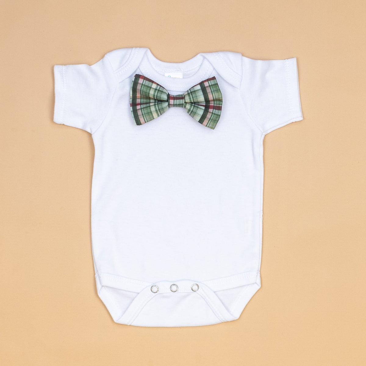 Cuddle Sleep Dream Bowtie Bodysuit Green Christmas Plaid Bowtie Bodysuit