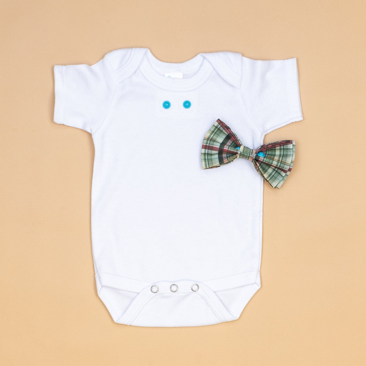 Cuddle Sleep Dream Bowtie Bodysuit Green Christmas Plaid Bowtie Bodysuit