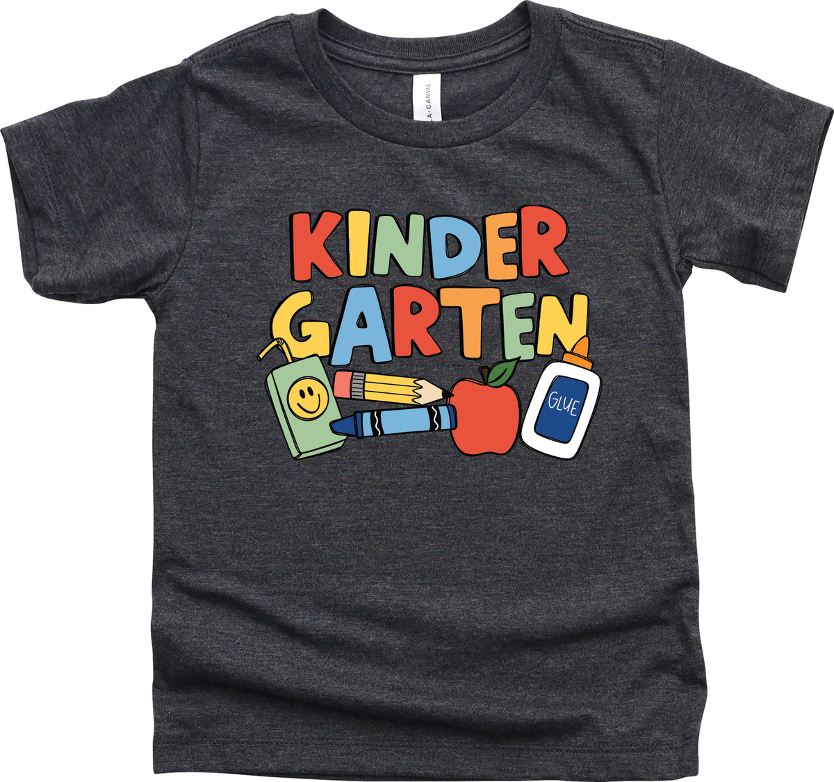 Cuddle Sleep Dream Graphic Tee Kindergarten / 3t Short Sleeve Back to School Doodle | Dark Heather Gray Tshirt