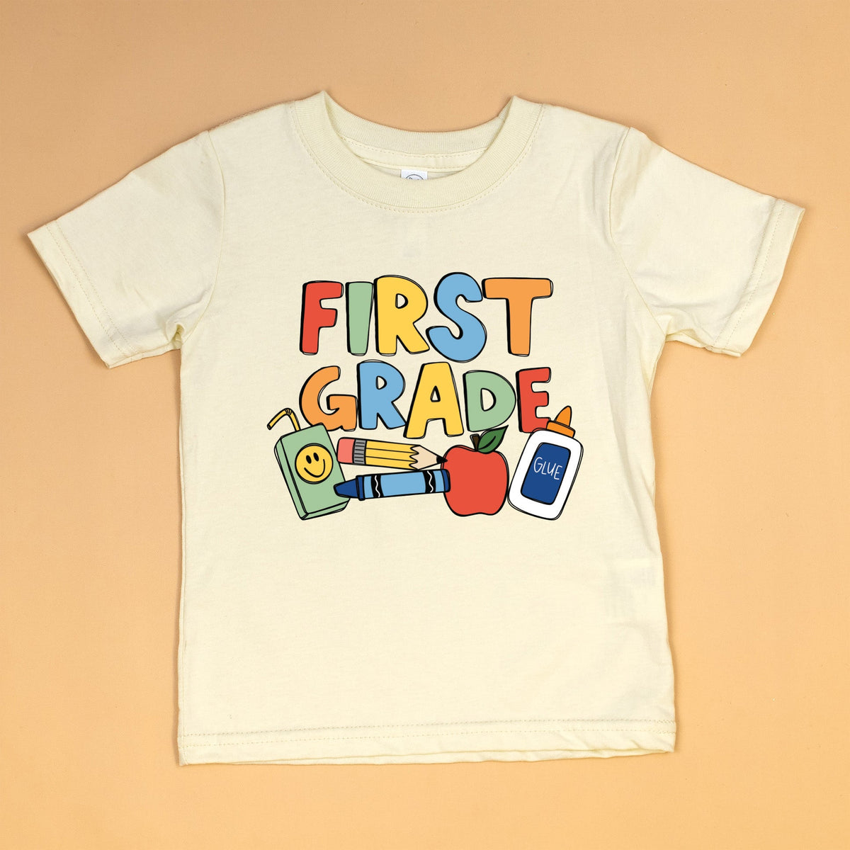 Cuddle Sleep Dream Graphic Tee 1st Grade / 5/6 Short Sleeve Back to School Doodle | Natural Tshirt