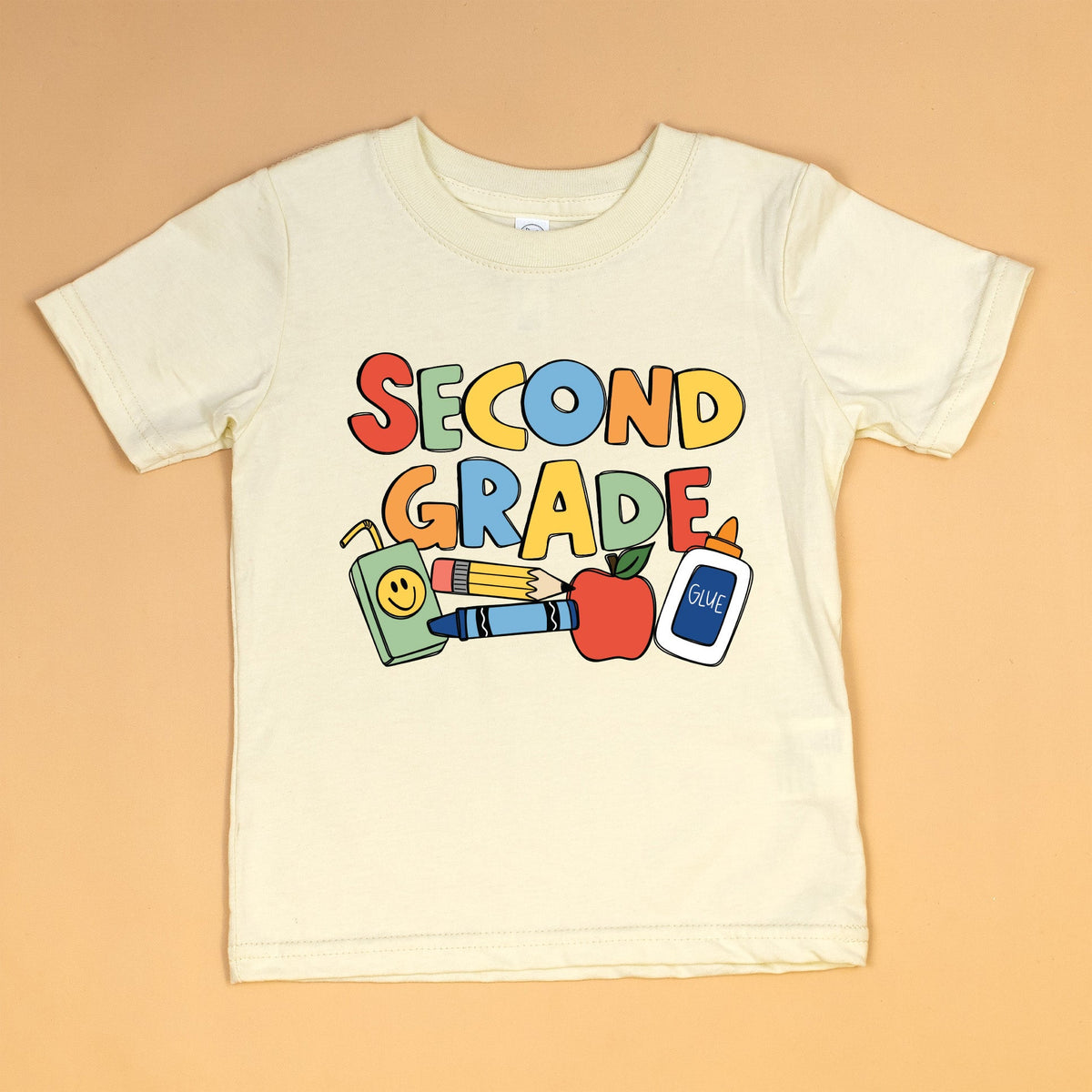 Cuddle Sleep Dream Graphic Tee 2nd Grade / 5/6 Short Sleeve Back to School Doodle | Natural Tshirt