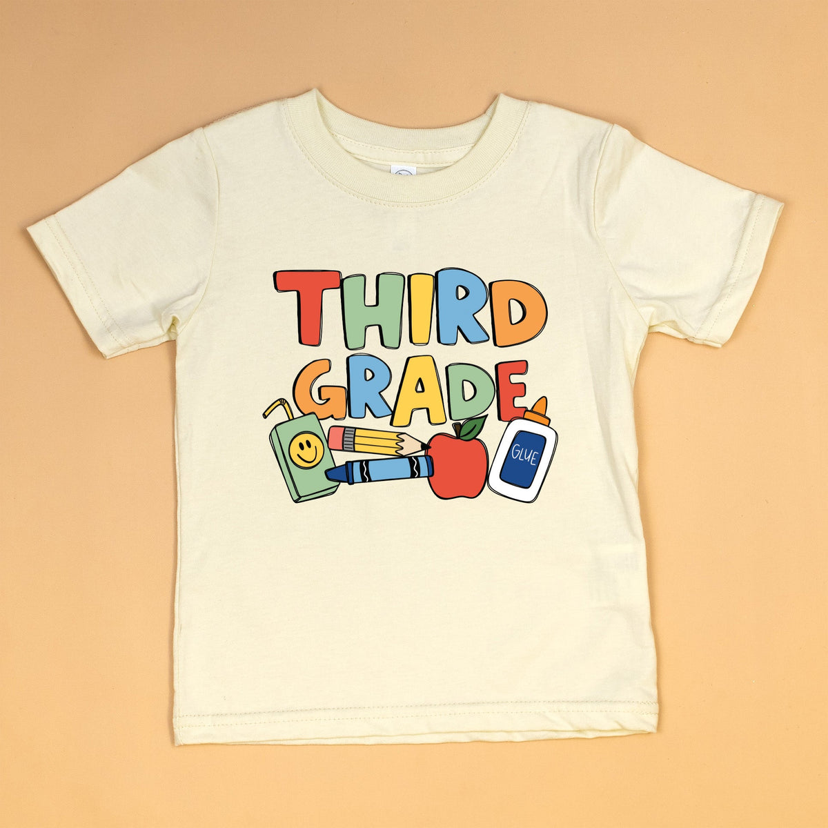 Cuddle Sleep Dream Graphic Tee 3rd Grade / YS (6-8) Short Sleeve Back to School Doodle | Natural Tshirt