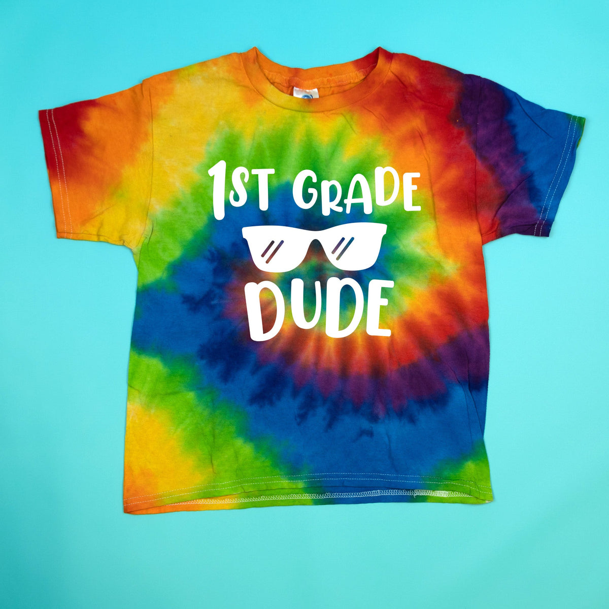 Cuddle Sleep Dream Graphic Tee 1st Grade / YS (6-8) Short Sleeve Back to School Dude | Rainbow Tie Dye Tshirt