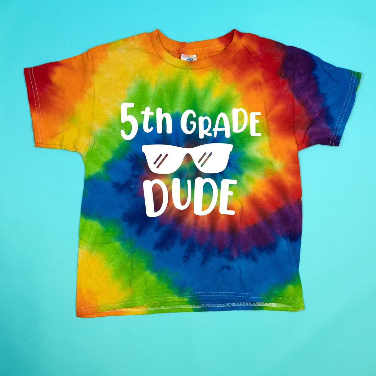 Cuddle Sleep Dream Graphic Tee 5th Grade / YS (6-8) Short Sleeve Back to School Dude | Rainbow Tie Dye Tshirt