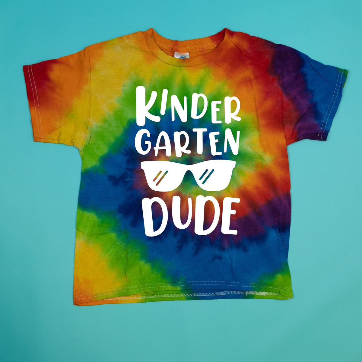 Cuddle Sleep Dream Graphic Tee Kindergarten / YS (6-8) Short Sleeve Back to School Dude | Rainbow Tie Dye Tshirt