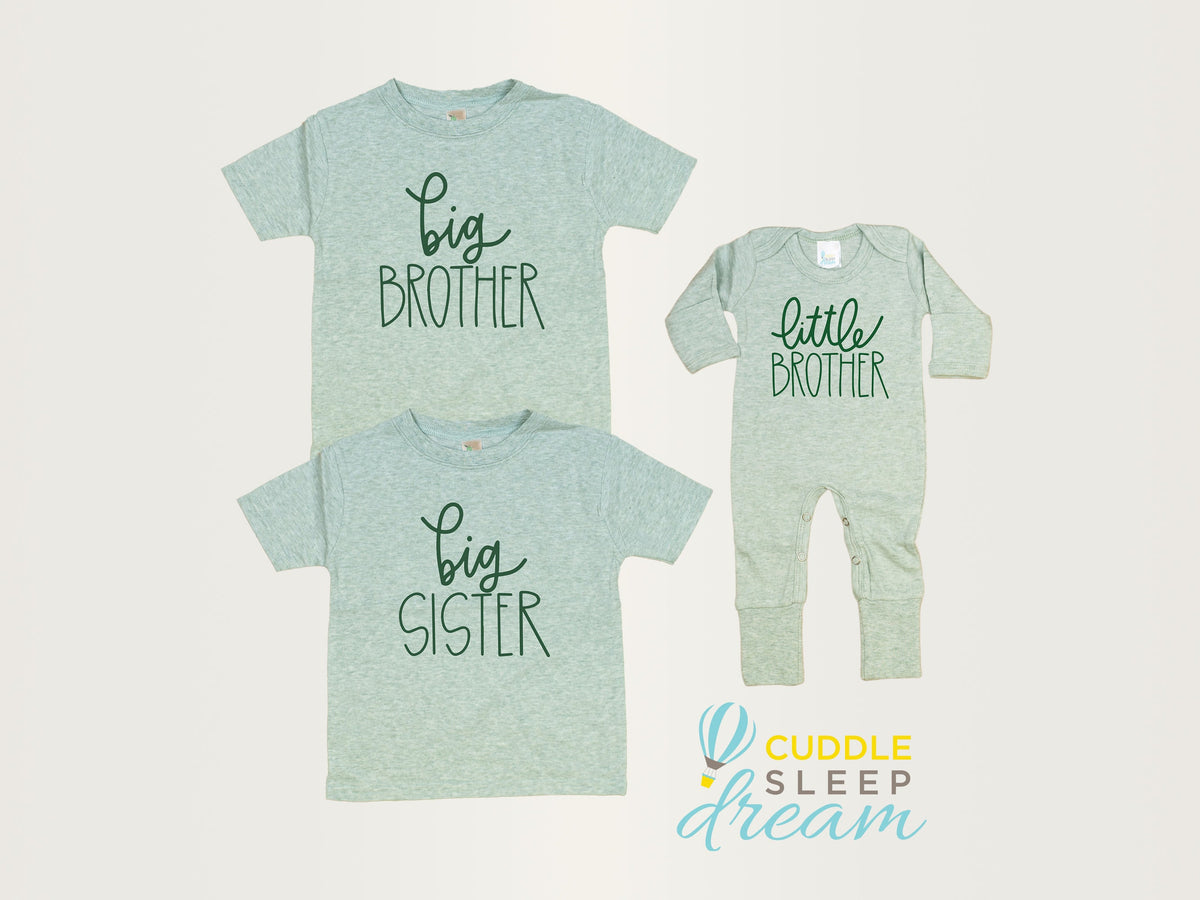Cuddle Sleep Dream Big Sister | Heathered Sage Tshirt