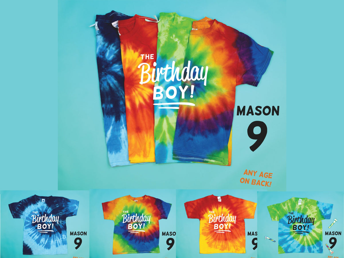 Cuddle Sleep Dream Graphic Tee Birthday Boy (Any Number) | Tie Dye Tshirt